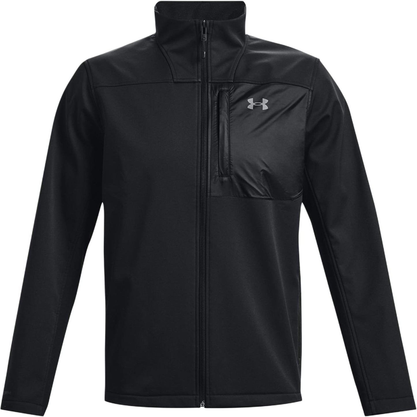 Under armour пэчворк молния стоячий воротник тренировочный спорт многокарманный куртка мужская черный