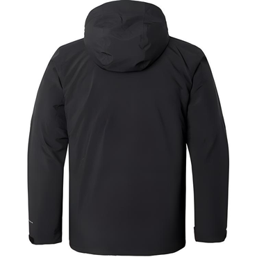 Columbia пешие прогулки золотая точка термальная технология тепла 3-в-1 съемный 700 пушистый пух на подкладке капюшон водонепроницаемый ветрозащитный дышащий теплый дождь куртка мужская графит черный