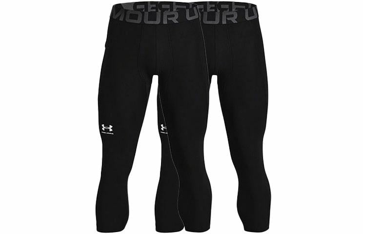 Under armour heatgear training skinny дышащий mid rise 7 брюки фитнес внутренние спортивные брюки мужские черный