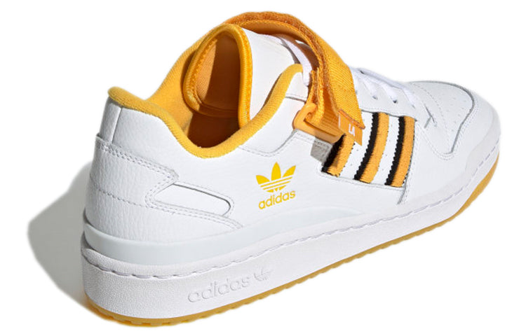 Adidas originals forum low "los angeles" lakers синтетическая кожа искусственная кожа ретро досуг нескользящие износостойкие легкие низкие топ boardhoes мужчины и женщины с одинаковыми моделями белый желтый