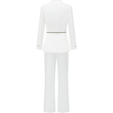 Bitta Shalon oq choyi Jiaoren opa-singil tizimi Minimalist trening intervyu kiyimi Neytral uslub dangasa uslubi yaxshi qizlar kiyimi Minimalist tops Karyera Kundalik shimlar sovg'a qutisi kostyum kostyumi Ayollar oq