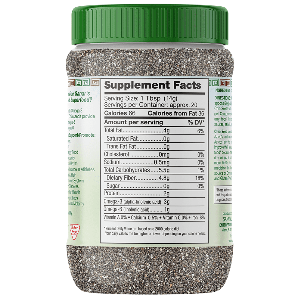 Семена Чиа Sanar Naturals Chia Seed Superfood, 283г - Boxette Shop