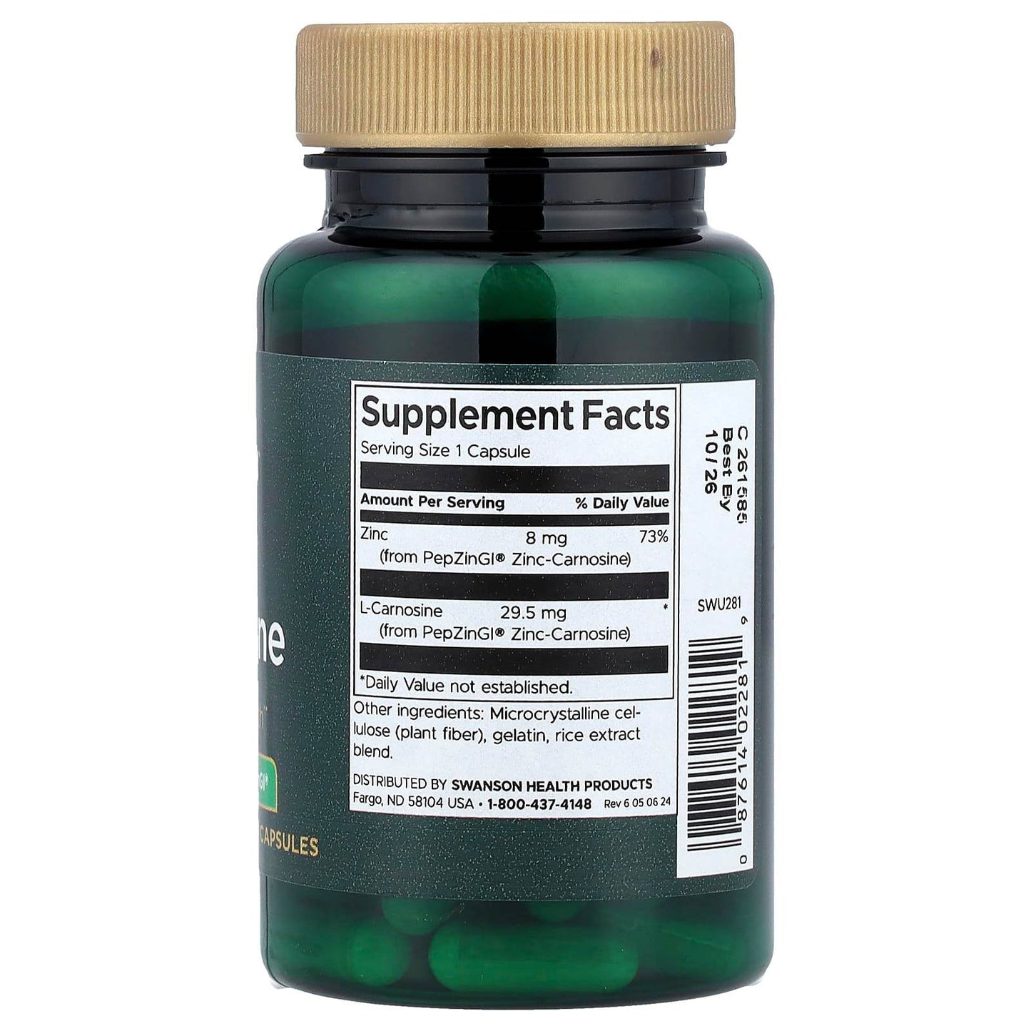 БАД Swanson Zinc Carnosine 60 капсул - Boxette Shop