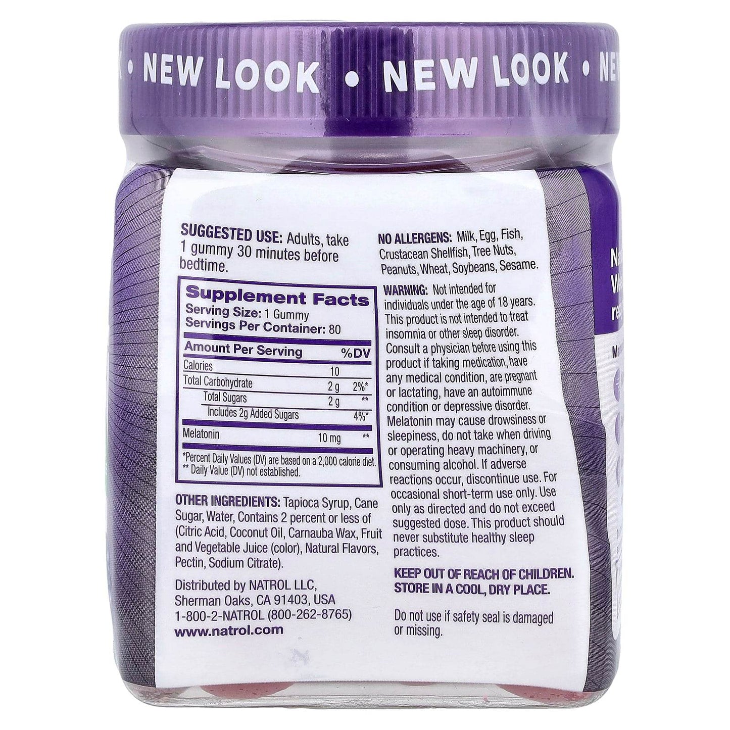 БАД Natrol, MeltoninMax, голубика, 10 мг, 80 жевательных мармеладок - Boxette Shop