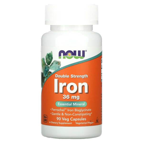 БАД NOW Foods Iron, 36 мг, 90 капсул - Boxette Shop