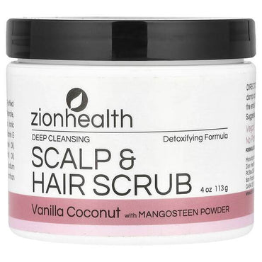 Скраб для волос Zion Health, ваниль и кокос, 113 г - Boxette Shop