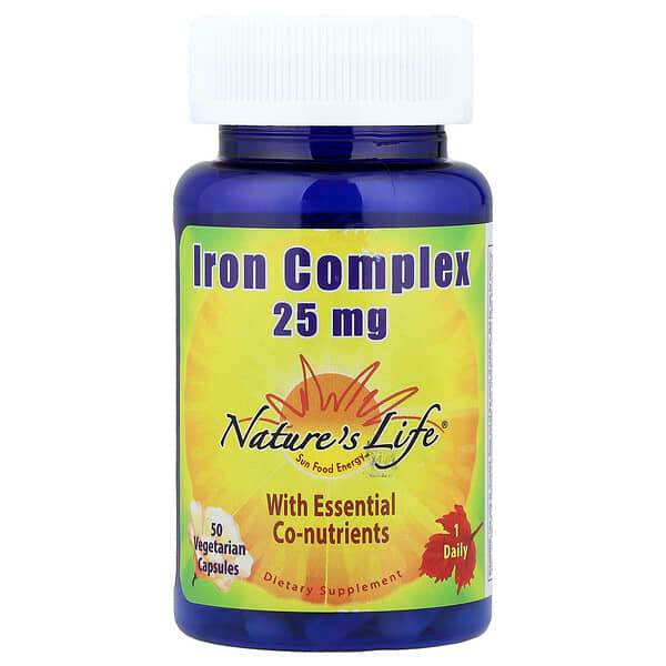 БАД Nature's Life Iron Complex, 25 мг, 50 капсул - Boxette Shop