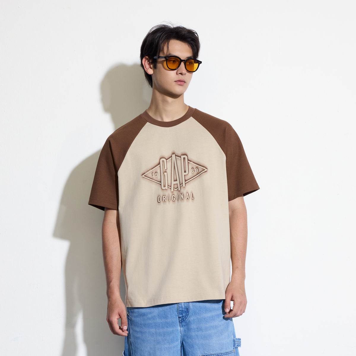Gap urban casual collection хлопковая футболка с плечевым швом и круглым вырезом с коротким рукавом мужские и женские футболки - Boxette Shop