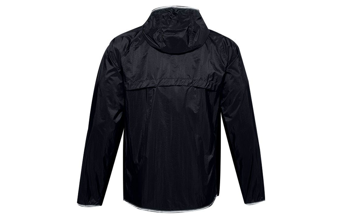 Under armour qualifier storm packable running hooded gym shirt men's black