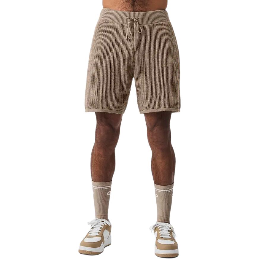 Alo yoga trikotajli tekis rangli to'rli erkaklar sport shortilari