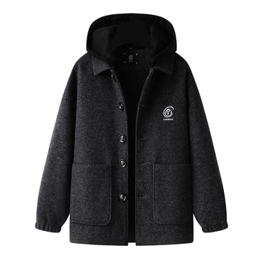 Baisheng tulki bitta ko'krakli katta yards erkaklar qishki semiz bo'sh yelkali kundalik ko'ylagi tvid palto erkaklar modellari