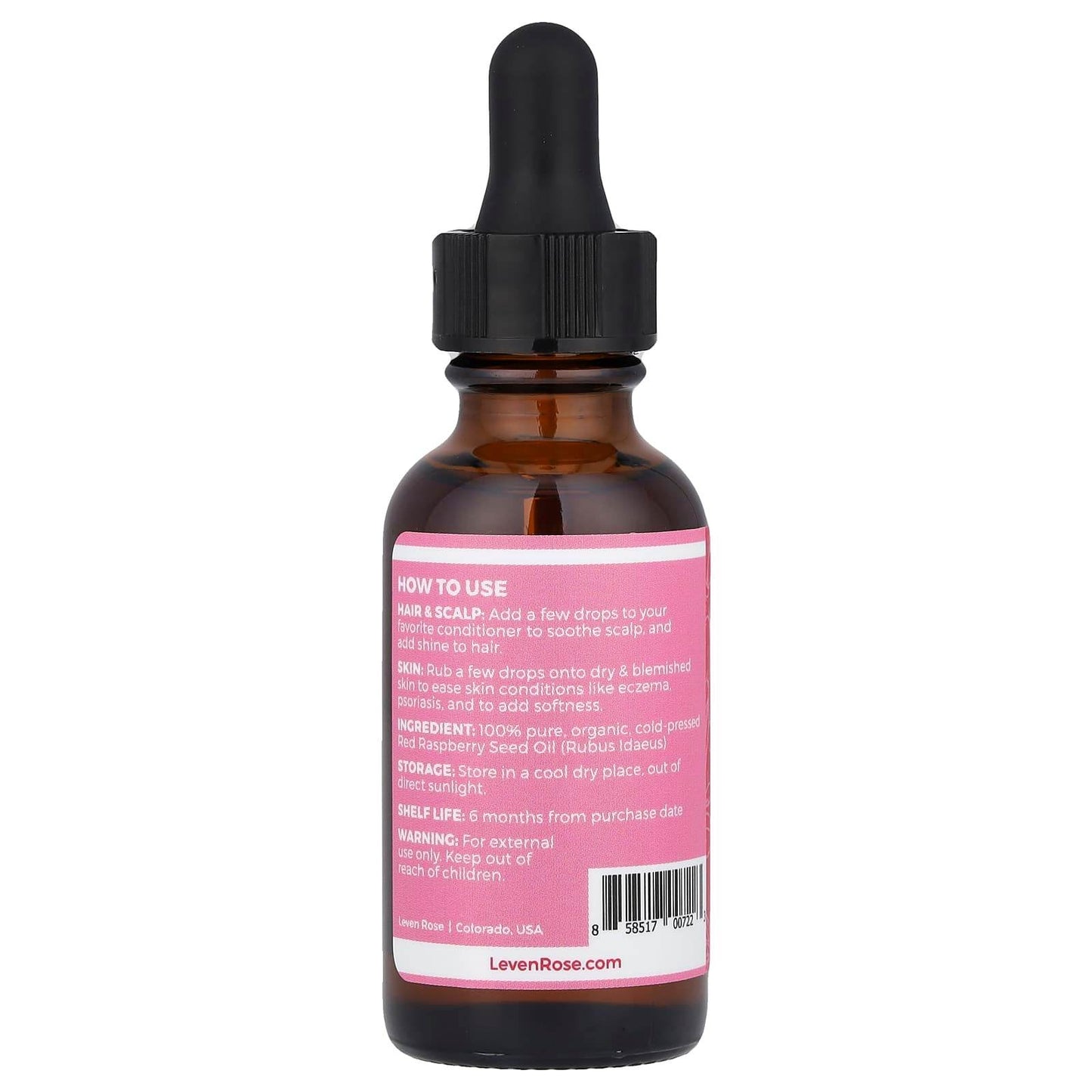 Масло для волос Leven Rose, из семян красной малины, 30 мл - Boxette Shop