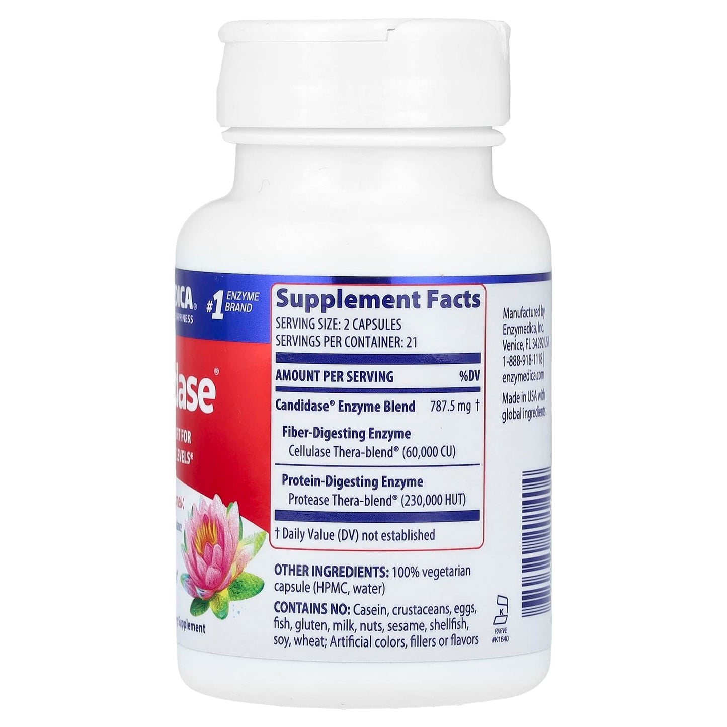 БАД Enzymedica, Кандидаза, 42 капсулы