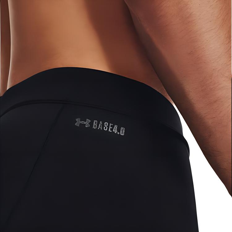 Under armour base 4.0 леггинсы сплошной цвет открытый плотный внутренний упакованные спортивные брюки мужские черный