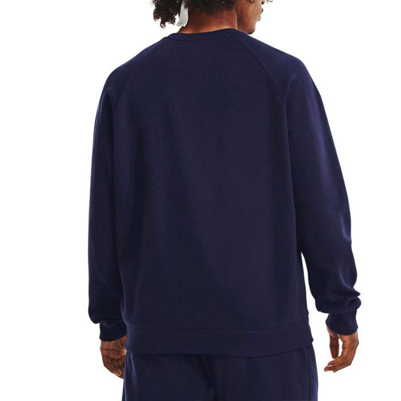 Under armour rival solid fleece crew neck training sweatshirt men's dark blue