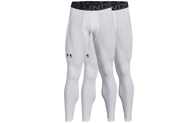 Under armour heatgear skinny solid slim fit inside fitness pants wraparound athletic pants men's white