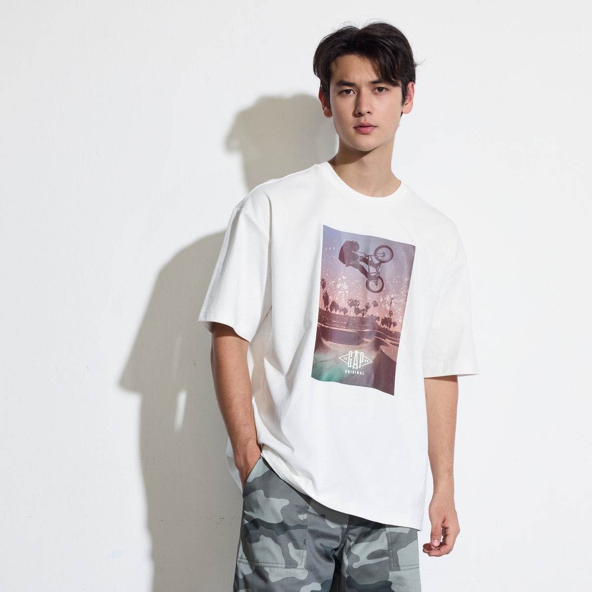 Футболка с коротким рукавом gap heavy loose printed round neck short sleeve t-shirt для мужчин и женщин - Boxette Shop