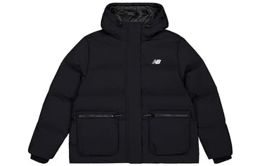 New Balance To'q rangli Kundalik issiq fermuarli qalpoqli uzun yengli past kurtka Ayollar qora