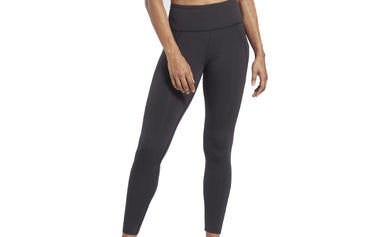 Ayollarning kulrang Reebok qattiq yuqori belli tor trikotaj sport shimlari