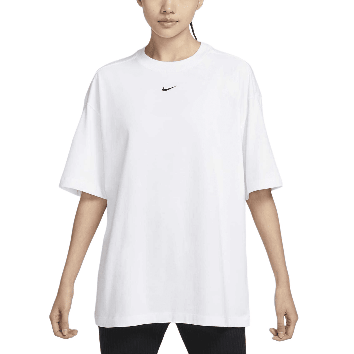 Nike sports life solid colour half sleeve round neck pullover short sleeve t-shirt women's white - Boxette Shop
