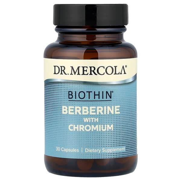 БАД Dr. Mercola, Biothin, берберин с хромом, 30 капсул - Boxette Shop