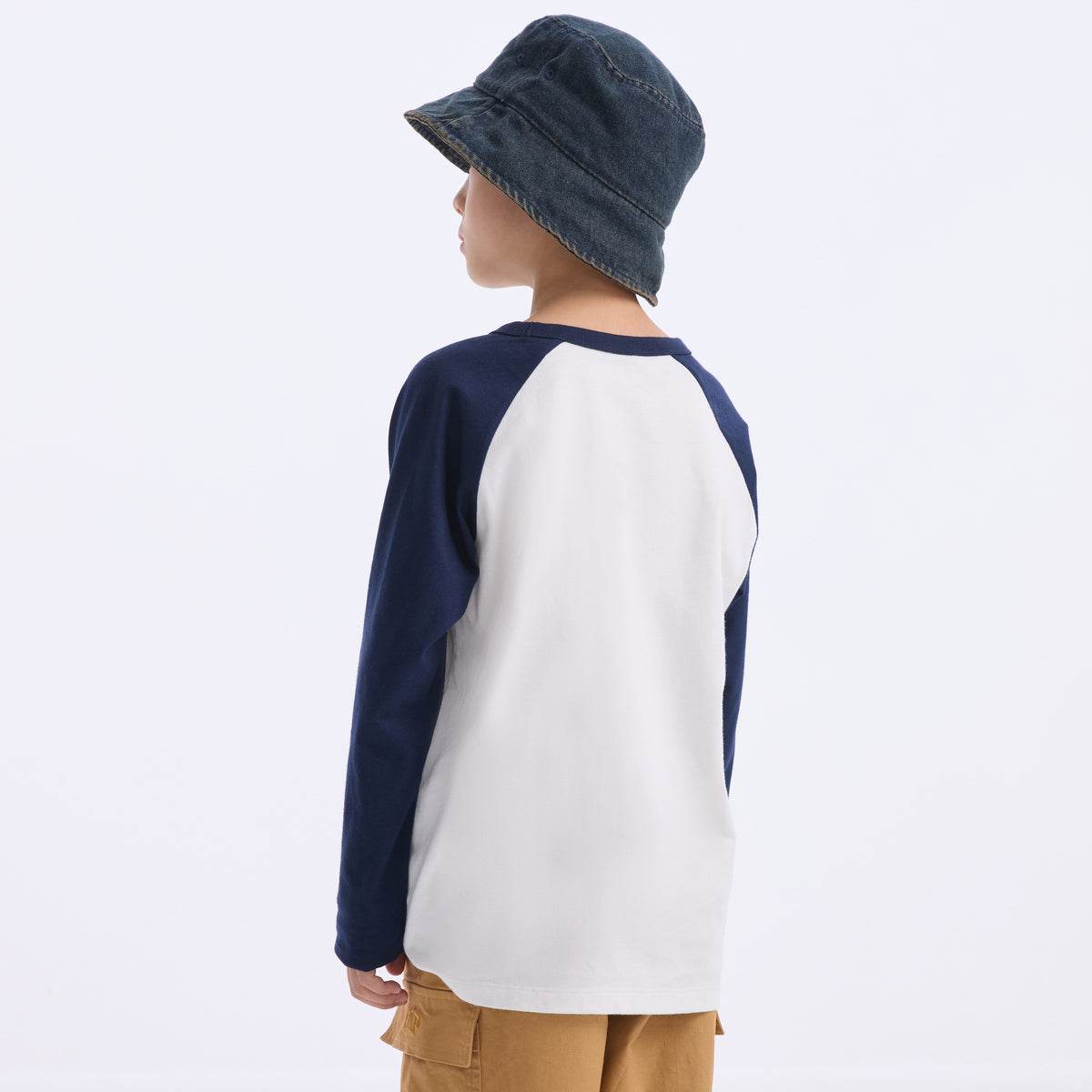 Gap футболка хлопок мода colour block длинный рукав детский стиль - Boxette Shop