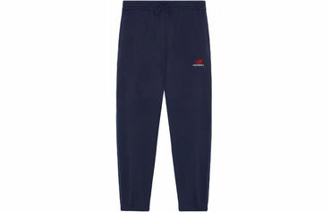 Yangi balansli bir rangli logotip kashta bilan tikilgan, koʻk rangli uniseks trikotaj sport shimlari