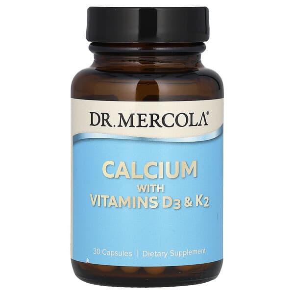 БАД Dr. Mercola, Кальций с витаминами D3 & K2, 30 капсул