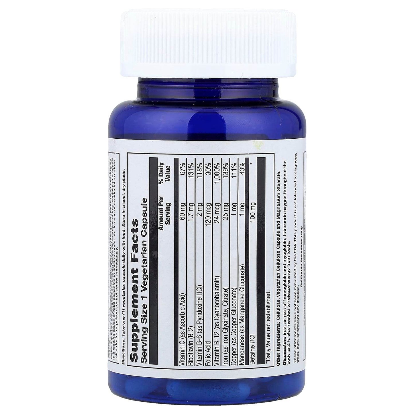 БАД Nature's Life Iron Complex, 25 мг, 50 капсул - Boxette Shop