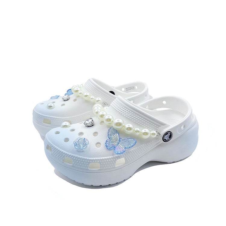 Шлепанцы женские Crocs Baya Platform Clog Butterfly Flower - Boxette Shop