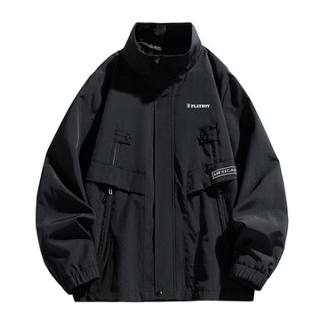 Playboy erkaklar kurtkalari bahor va kuzda o'rnatilgan yoqa tasodifiy shamolga chidamli kurtka erkaklar modellari