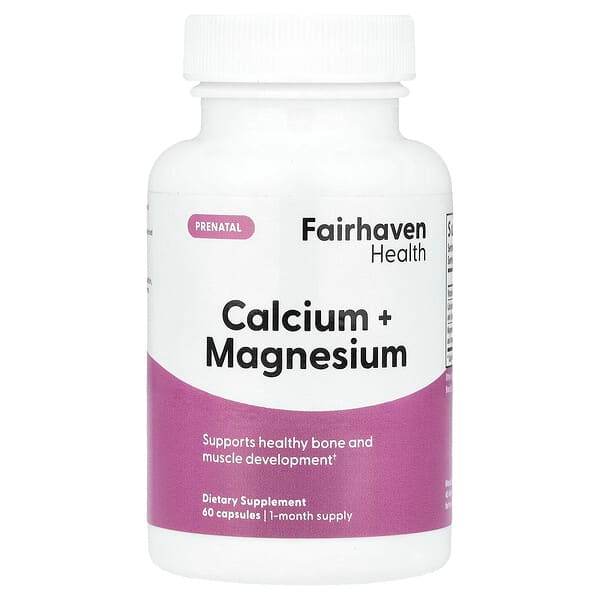 БАД Fairhaven Health, для беременных, кальций и магний, 60 капсул - Boxette Shop
