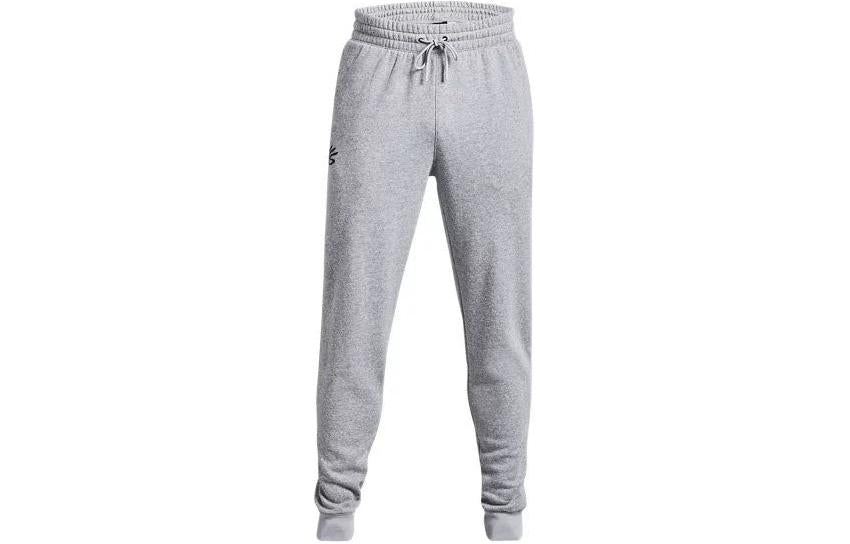 Under armour curry fleece sweatpants casual drawstring solid sports pants men's grey