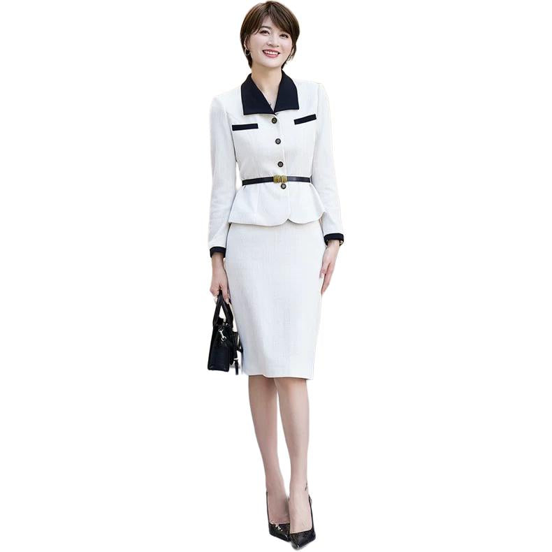 One challon 2025 kuzgi kichik parfyumeriya shamol kostyumi ayollar kuz va qishki mashhur temperamentli qisqa ko'ylagi yarim tanali ikki qismli yubka yubka kostyumi ayollar modellari