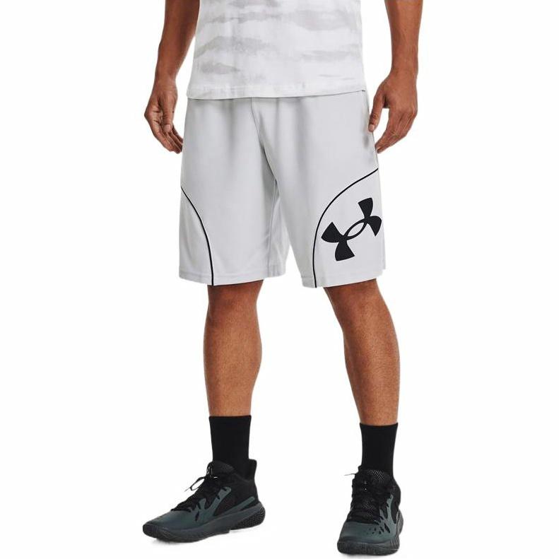 Under armour perimeter solid logo straight athletic shorts мужские серые
