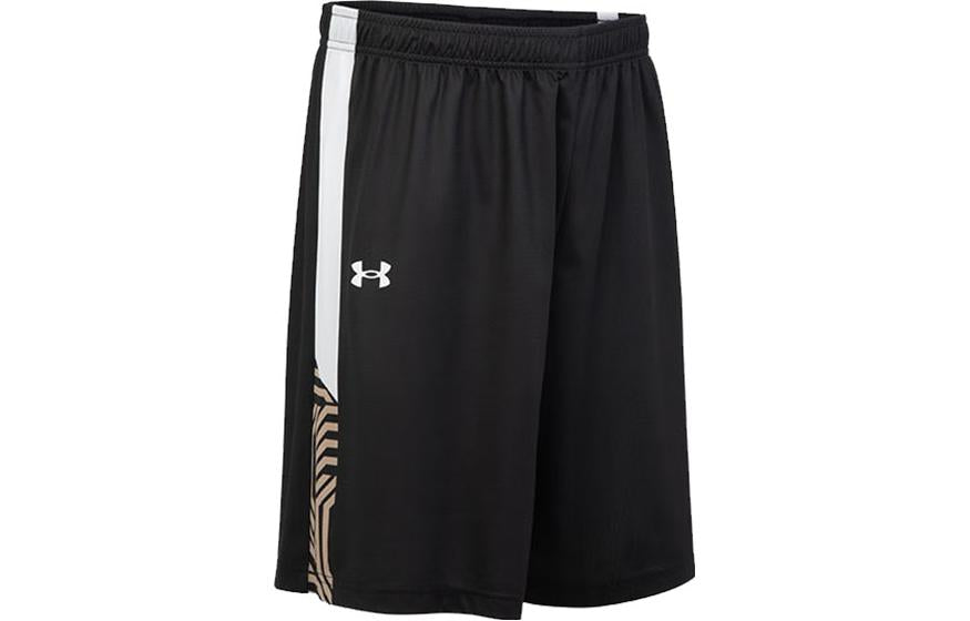 Under armour andromeda бренд логотип печать средней талии сплошной цвет влаги фитинга дышащий бег фитнес тренировки короткие пять баскетбол брюки мужские черный