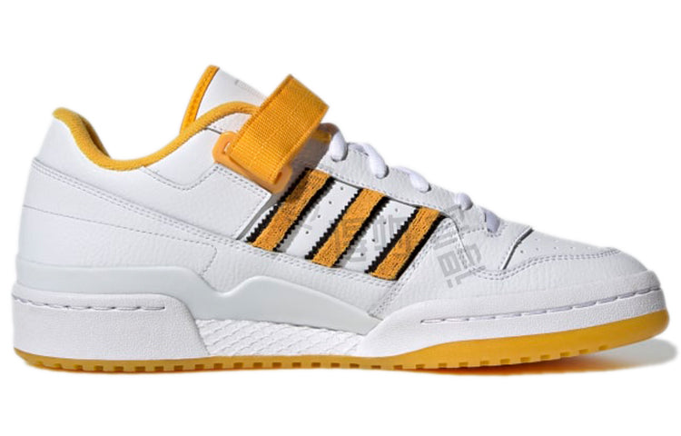 Adidas originals forum low "los angeles" lakers синтетическая кожа искусственная кожа ретро досуг нескользящие износостойкие легкие низкие топ boardhoes мужчины и женщины с одинаковыми моделями белый желтый
