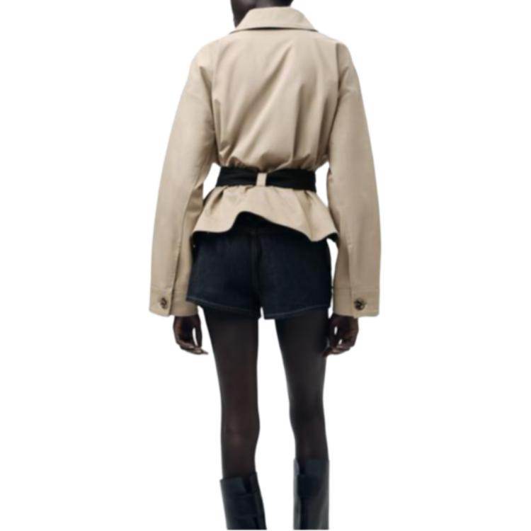 Zara zw collection цветной однобортный пиджак с отворотом на поясе и длинными рукавами женский - Boxette Shop
