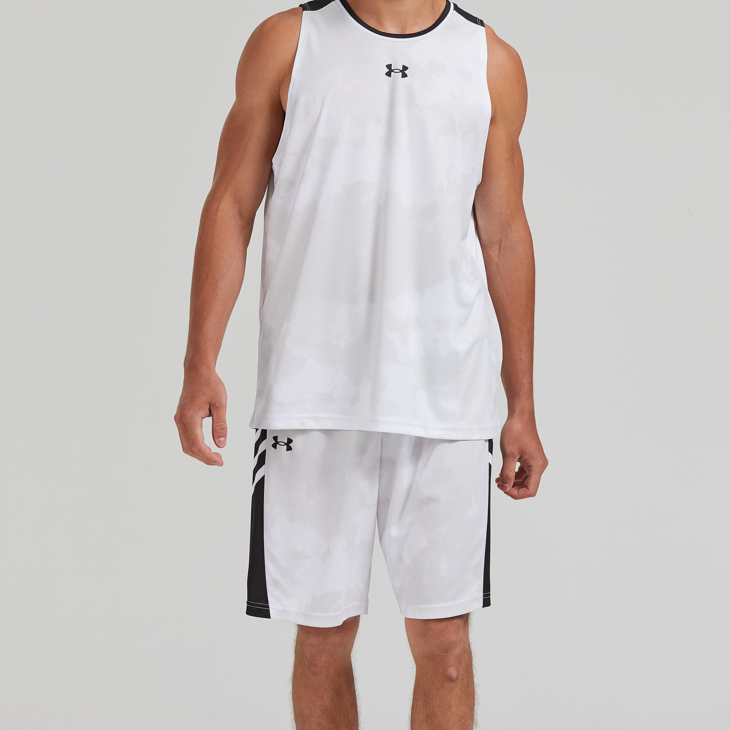 Under armour under armour бренд логотип печать средней талией дышащий бег фитнес тренировки короткие баскетбол брюки спортивные шорты мужские и женские модели белый