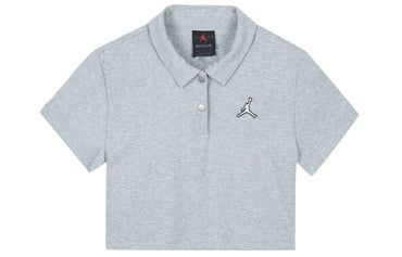 Jordan logotipi kalta qirrali yubkali kalta yengli ayollar futbolkasi och kulrang