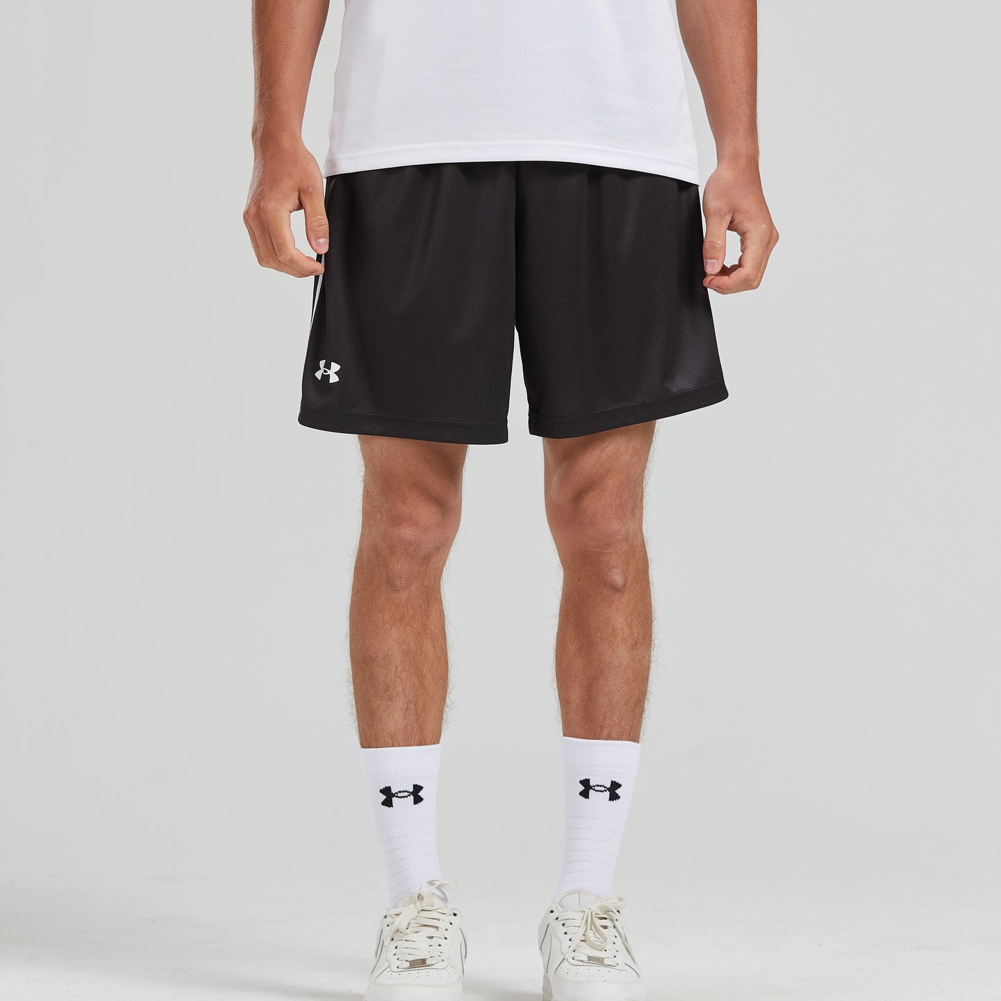 Under armour quick dry breathable knit athletic shorts unisex black