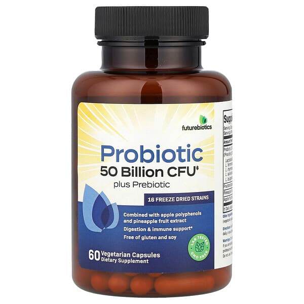 БАД Futurebiotics, пробиотик с пребиотиком, 60 капсул - Boxette Shop