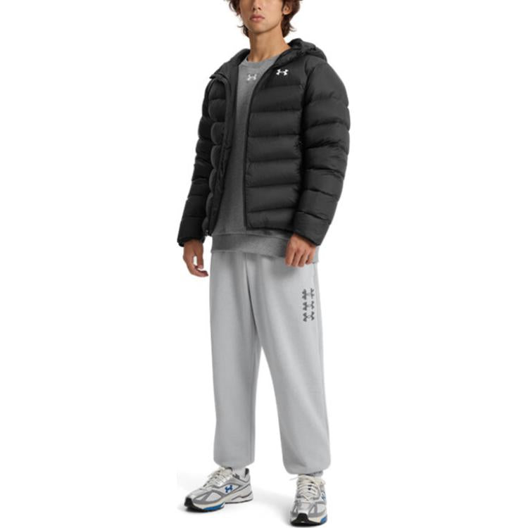 Under armour core down training sports fashion hooded down jacket men's black