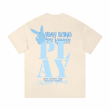 Playboy moda trendi erkaklar va ayollar uchun qisqa yengli futbolka