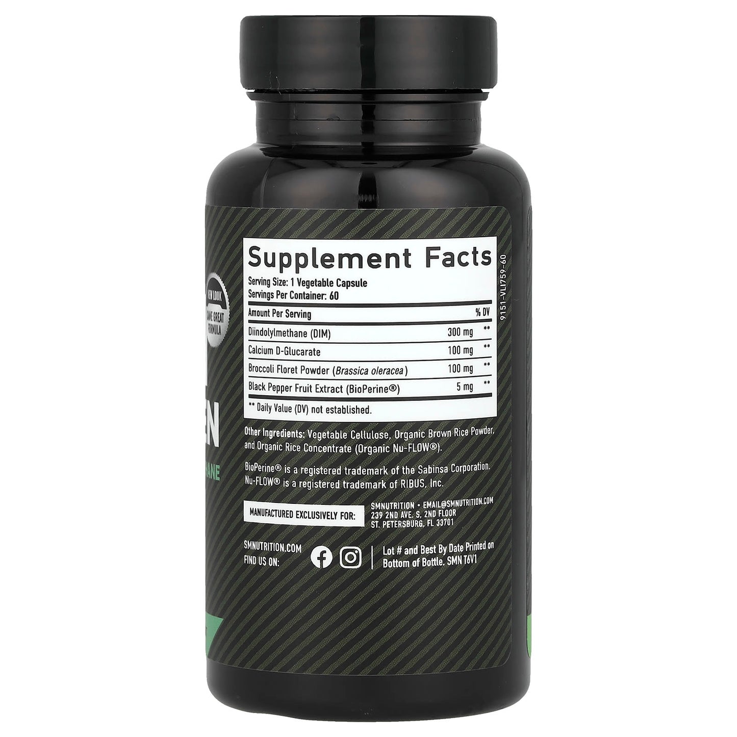 БАД SMNutrition DIM, для мужчин, 60 капсул