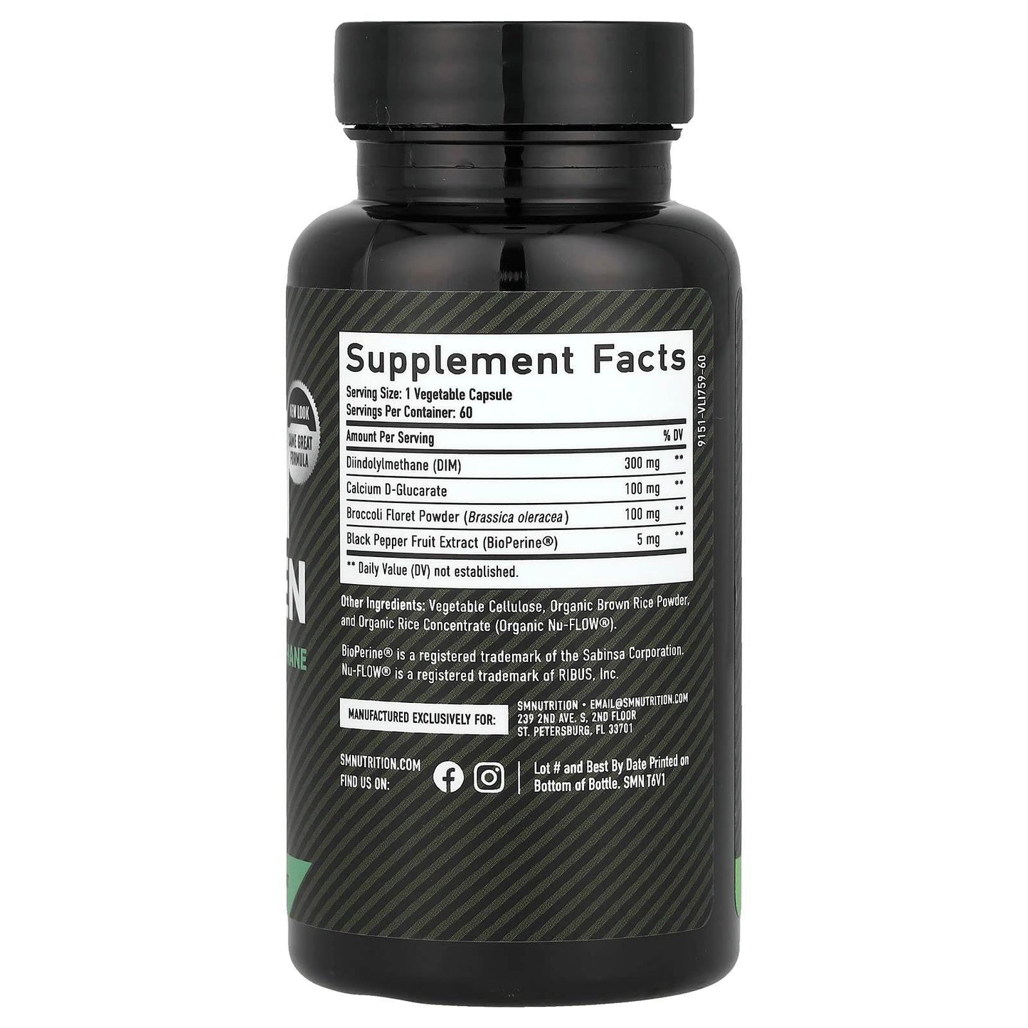 БАД SMNutrition DIM, для мужчин, 60 капсул - Boxette Shop