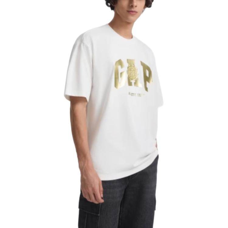 Футболка с коротким рукавом gap с матовым горячим золотым логотипом для мужчин и женщин - Boxette Shop