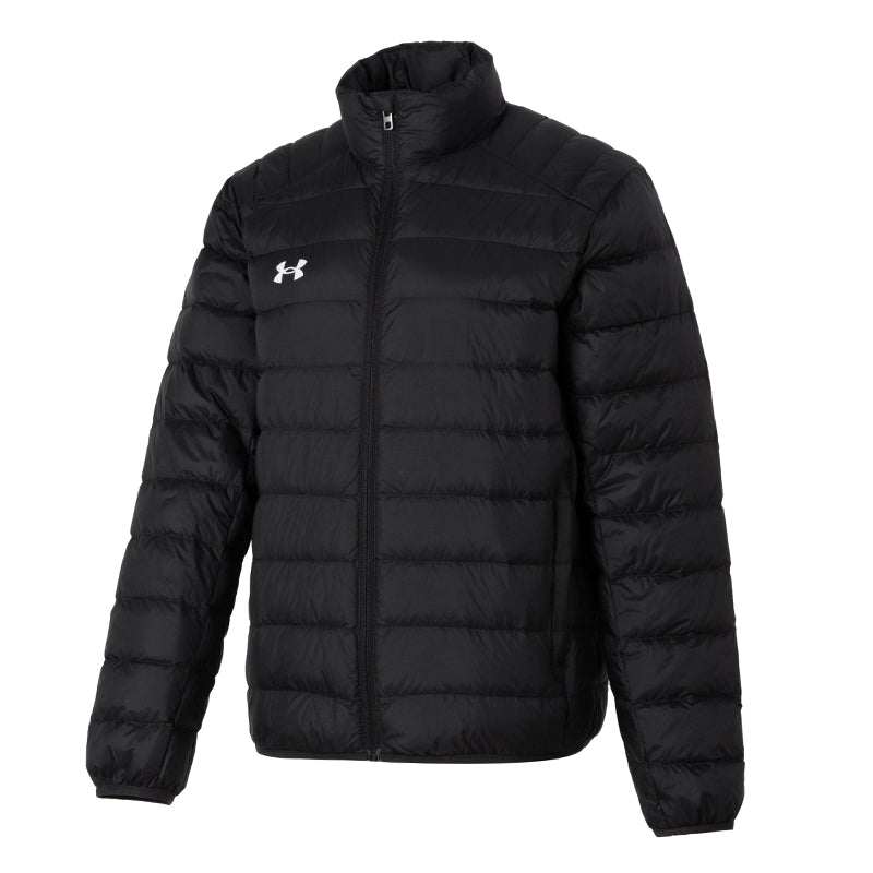 Under armour solid colour stand collar sports windproof warm quilted down jacket unisex black