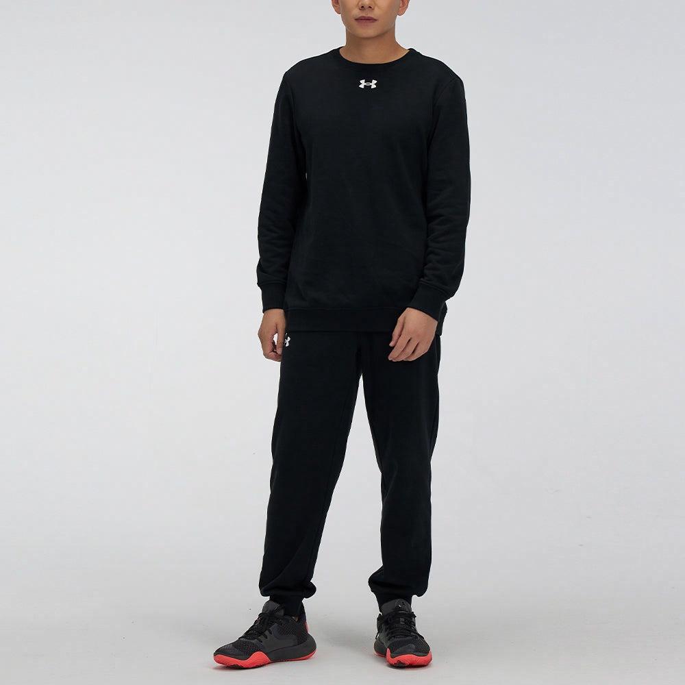 Under armour логотип печати тренировки спортивные вязать экипаж шеи пуловер свитер мужской черный