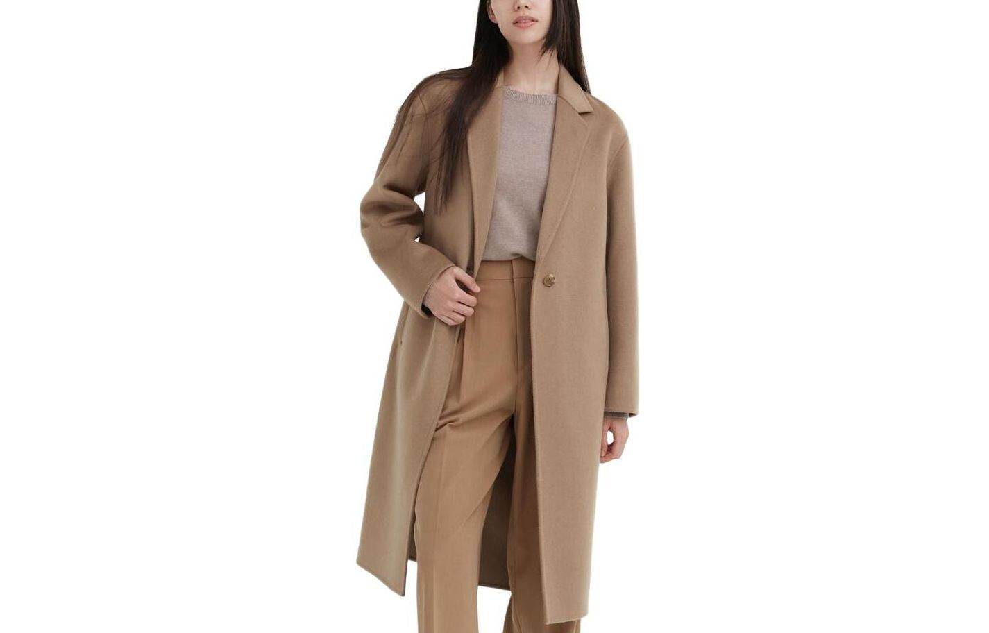 Пальто женское Uniqlo Commuter Jacket Reversible Tweed Long - Boxette Shop